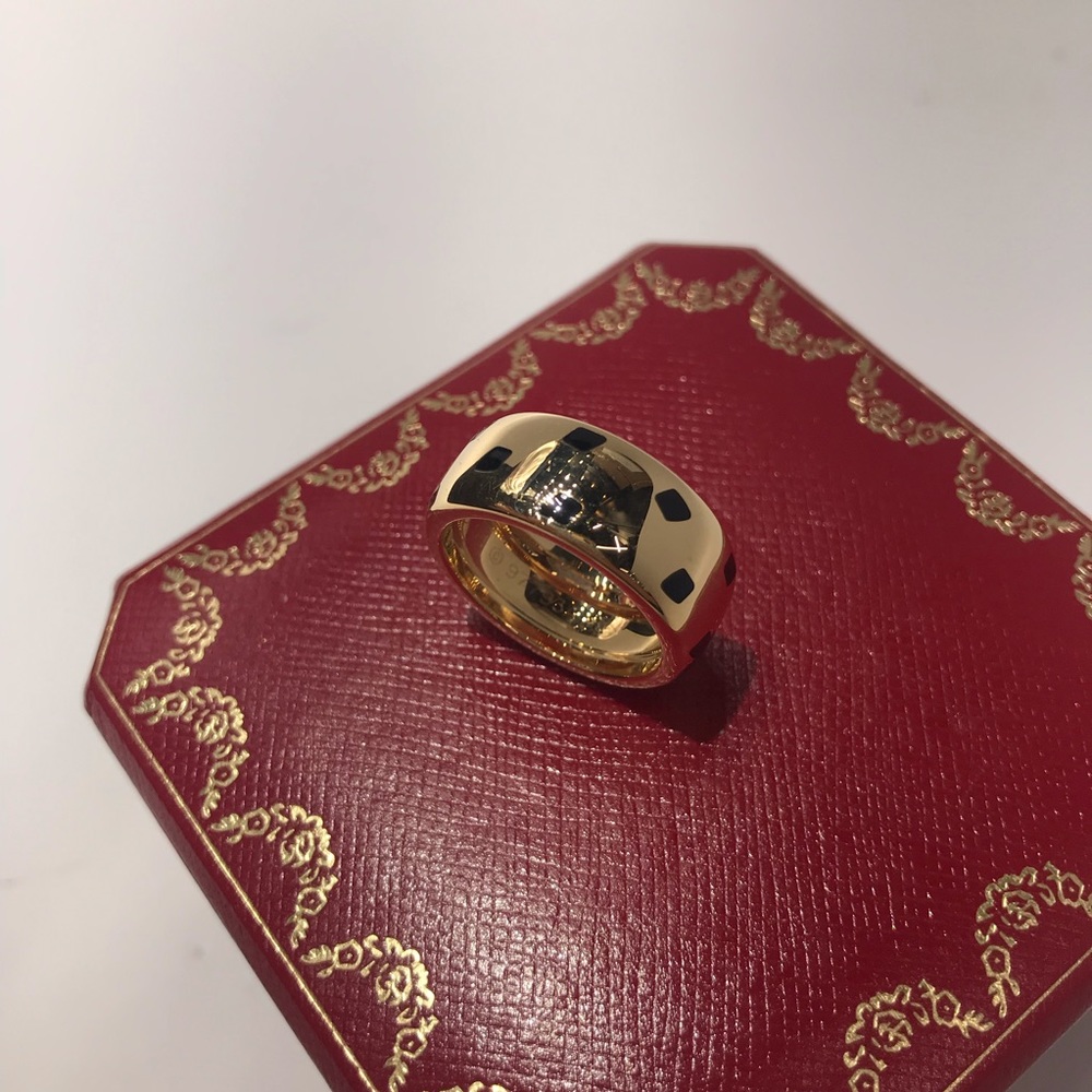 Cartier Yellow Gold Panthere Spots Ring 54